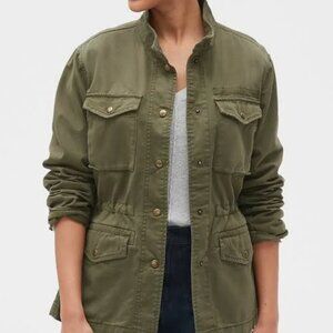 Gap Utility Jacket Olive Green Military Field Coat Size Small